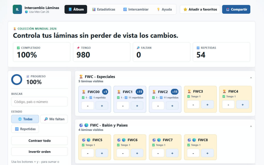 Primera versión de Repetidas.cl